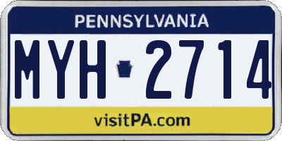 PA license plate MYH2714
