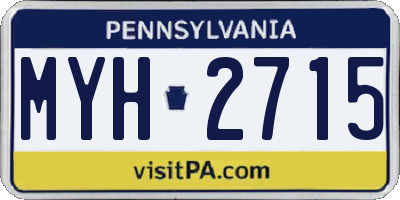 PA license plate MYH2715