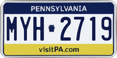 PA license plate MYH2719