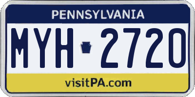 PA license plate MYH2720