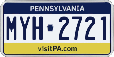 PA license plate MYH2721