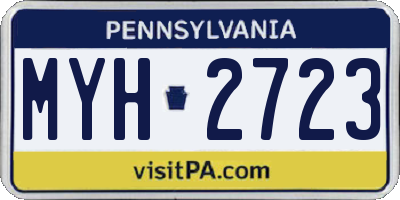 PA license plate MYH2723