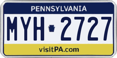 PA license plate MYH2727
