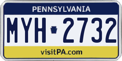 PA license plate MYH2732