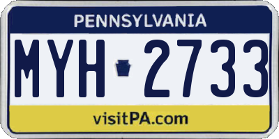 PA license plate MYH2733