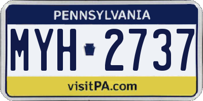 PA license plate MYH2737