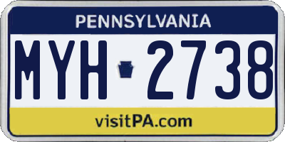 PA license plate MYH2738