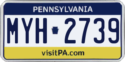 PA license plate MYH2739