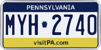 PA license plate MYH2740