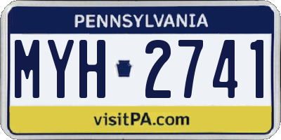 PA license plate MYH2741