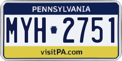 PA license plate MYH2751