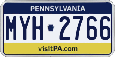 PA license plate MYH2766
