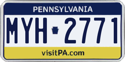 PA license plate MYH2771