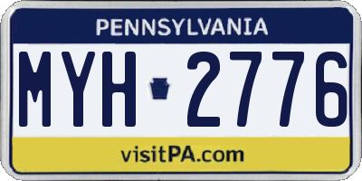 PA license plate MYH2776