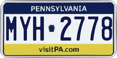 PA license plate MYH2778