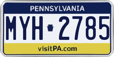 PA license plate MYH2785
