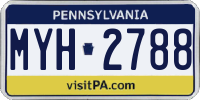 PA license plate MYH2788