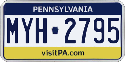 PA license plate MYH2795