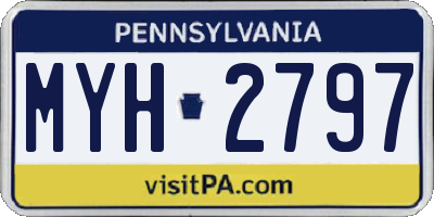 PA license plate MYH2797
