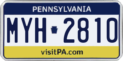 PA license plate MYH2810