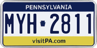 PA license plate MYH2811