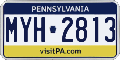PA license plate MYH2813