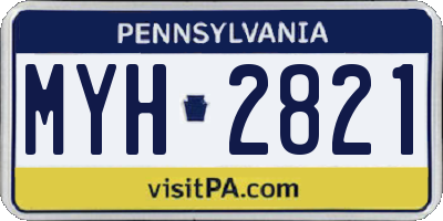 PA license plate MYH2821