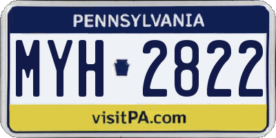 PA license plate MYH2822