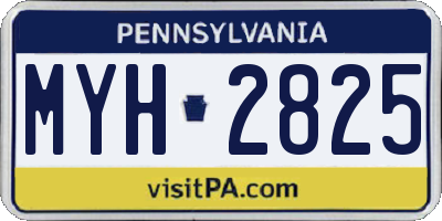 PA license plate MYH2825