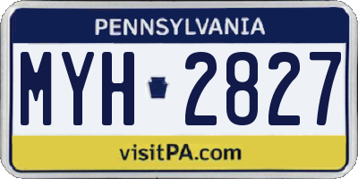 PA license plate MYH2827