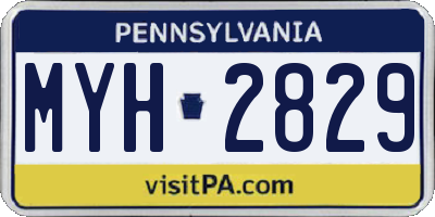 PA license plate MYH2829