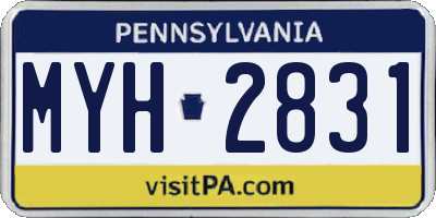 PA license plate MYH2831