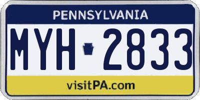 PA license plate MYH2833