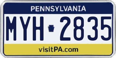 PA license plate MYH2835