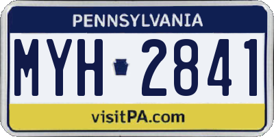 PA license plate MYH2841