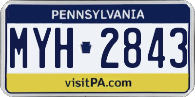 PA license plate MYH2843