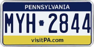 PA license plate MYH2844