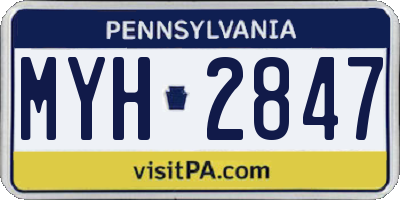 PA license plate MYH2847