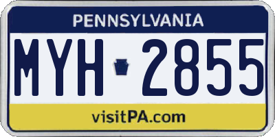 PA license plate MYH2855