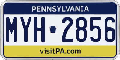 PA license plate MYH2856