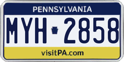 PA license plate MYH2858