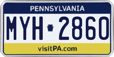 PA license plate MYH2860