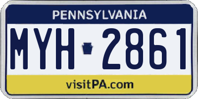 PA license plate MYH2861