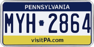 PA license plate MYH2864