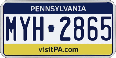 PA license plate MYH2865
