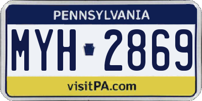 PA license plate MYH2869