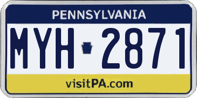 PA license plate MYH2871