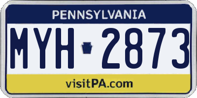PA license plate MYH2873