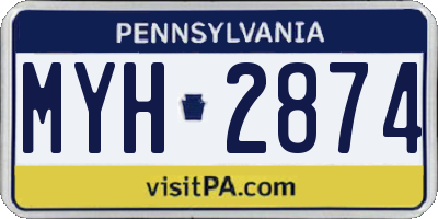 PA license plate MYH2874