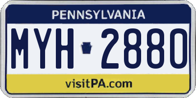 PA license plate MYH2880